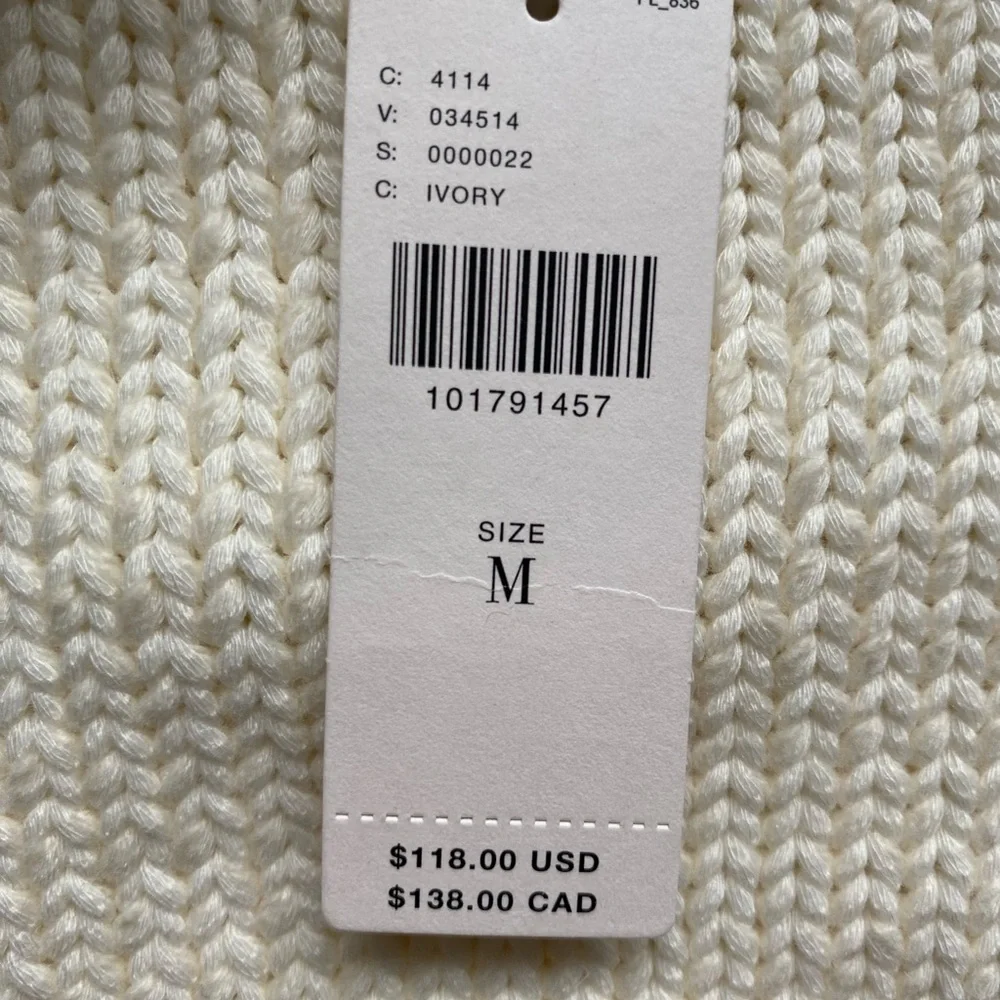 Pilcro Anthropologie Sleeveless Cream Sweater size M new! - Picture 7 of 9